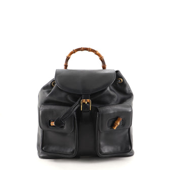 Gucci Vintage Bamboo Backpack Leather Medium