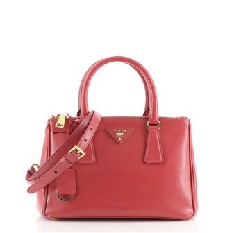 Prada Double Zip Lux Tote Vernice Saffiano Leather Mini