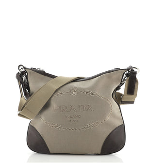 Prada Logo Crossbody Bag Canvas Small