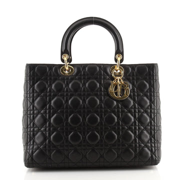 Christian Dior Vintage Lady Dior Bag Cannage Quilt Lambskin Large