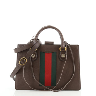 Gucci Animalier Web Top Handle Tote Leather Medium