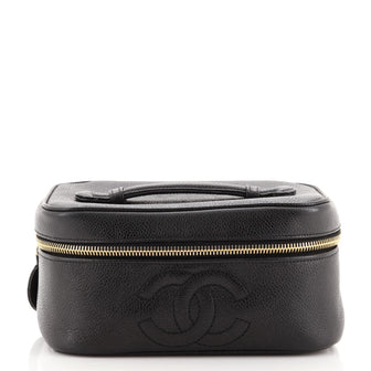 Chanel Vintage Timeless Cosmetic Case Caviar Medium