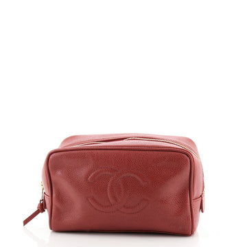 Chanel Vintage Timeless Cosmetic Pouch Caviar Medium