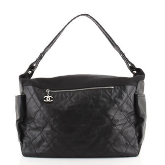 Chanel Biarritz Hobo Quilted Coated Canvas XL