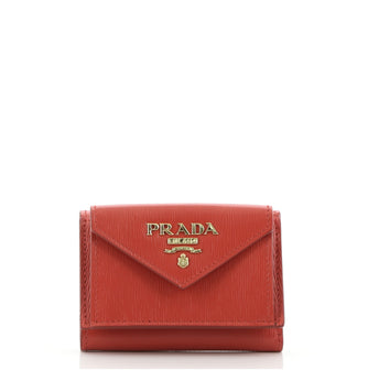 Prada Trifold Flap Wallet Saffiano Leather Compact