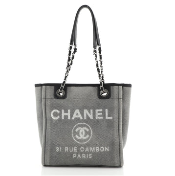 Chanel North South Deauville Tote Canvas Small