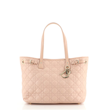 Christian Dior Panarea Tote Cannage Quilt Canvas Small