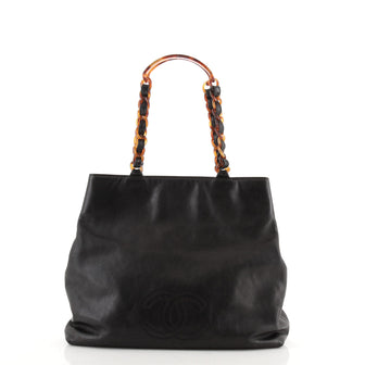 Chanel Vintage CC Resin Chain Tote Leather Medium