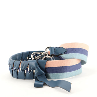 Fendi Bow Strap You Shoulder Strap Canvas with Braided Leather