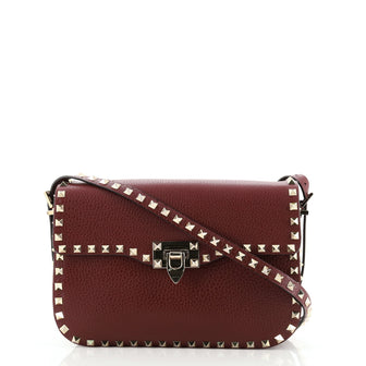 Valentino Rockstud Flip Lock Flap Bag Leather Medium