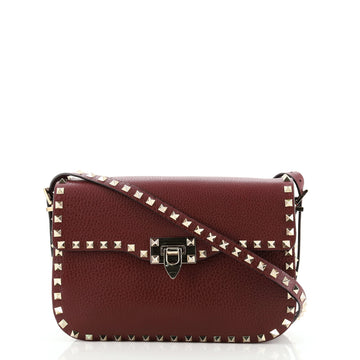 Valentino Rockstud Flip Lock Flap Bag Leather Medium