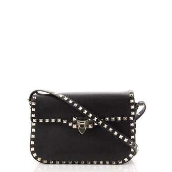 Valentino Rockstud Flip Lock Flap Bag Leather Medium