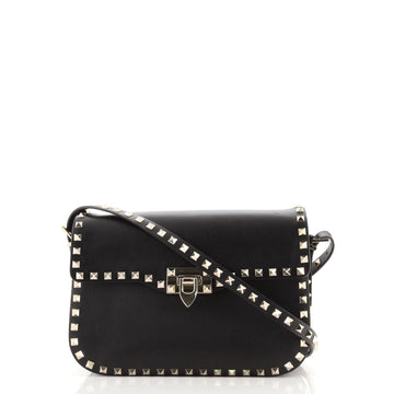 Valentino Rockstud Flip Lock Flap Bag Leather Medium