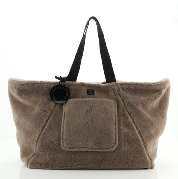 Stella McCartney Logo Carry All Tote Faux Shearling Large