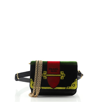 Prada Cahier Belt Bag Printed Velvet Small