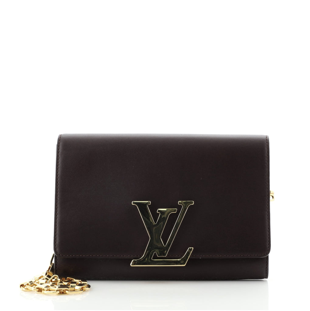 Louis Vuitton Chain Louise Clutch Leather GM Black