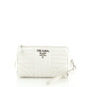 Prada Wristlet Pouch Diagramme Quilted Leather