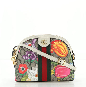 Gucci Ophidia Dome Shoulder Bag Printed GG Coated Canvas Small