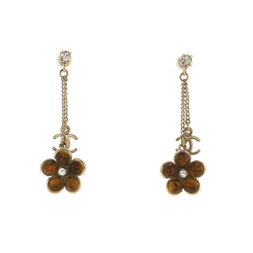 Chanel CC Dangle Flower Earring Earrings Metal with Gripoix