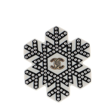 Chanel Snowflake Brooch Resin with Rhinestone