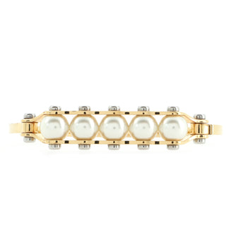 Louis Vuitton Speedy Pearls One Rank Cuff Bracelet Metal and Faux Pearls