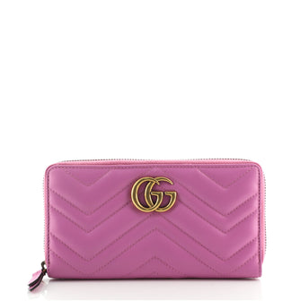 Gucci GG Marmont Zip Around Wallet Matelasse Leather