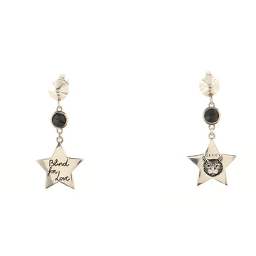Gucci Blind for Love Star Dangle Earrings Sterling Silver with Cubic Zirconia