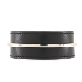 Hermes Binome Cuff Bracelet Leather and Metal Medium