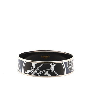 Hermes Bangle Bracelet Printed Enamel Wide