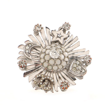 Chanel Camellia CC Moon Star Heart Ring Metal with Enamel and Crystals