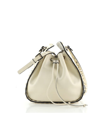 Valentino Rockstud Drawstring Bucket Bag Leather Small