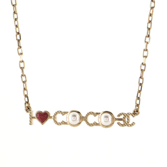 Chanel I Love Coco Necklace Metal with Resin and Faux Pearls
