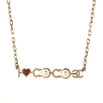 Chanel I Love Coco Necklace Metal with Resin and Faux Pearls