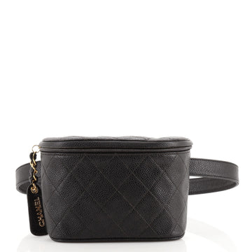Chanel Vintage Zip Belt Bag Quilted Caviar Mini