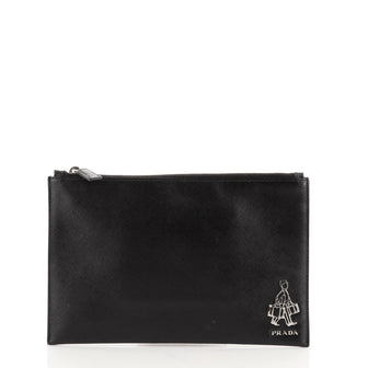 Prada Porter Zip Pouch	Saffiano Leather
