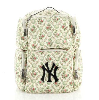 Gucci MLB Front Pocket Backpack Printed Satin with Applique Large