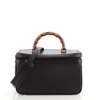 Gucci Vintage Bamboo Vanity Case Leather Medium