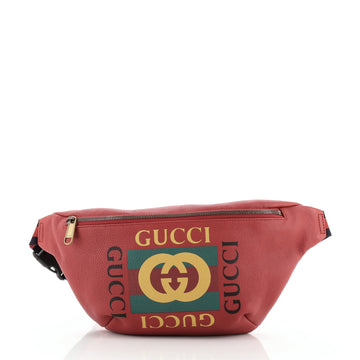 Gucci Logo Belt Bag Printed Leather Medium