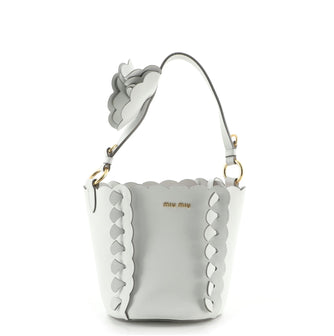 Miu Miu Convertible Bucket Bag Leather with Applique Small