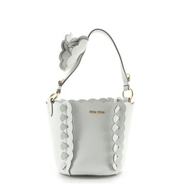 Miu Miu Convertible Bucket Bag Leather with Applique Small