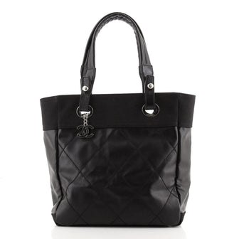 Chanel Biarritz Tote Quilted Coated Canvas Small