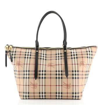 Burberry Salisbury Tote Haymarket Coated Canvas Medium