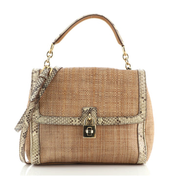 Dolce & Gabbana Miss Dolce Satchel Raffia with Snakeskin Medium