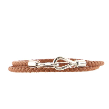 Hermes Jumbo Hook Double Tour Bracelet Braided Leather