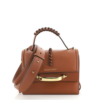 Alexander McQueen The Story Top Handle Bag Leather with Stitch Detail