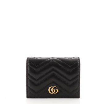 Gucci GG Marmont Flap Card Case Matelasse Leather