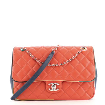 Chanel Cuba Color Flap Bag Quilted Lambskin Jumbo