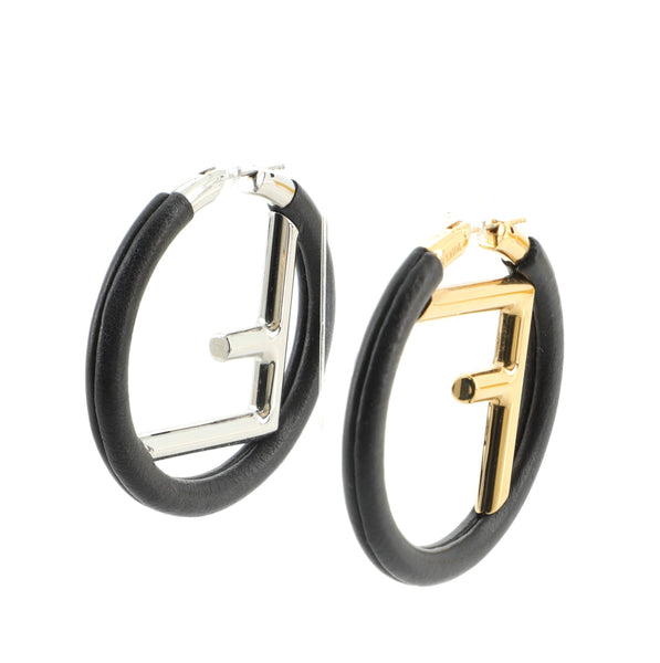 Black & Gold Fendi hoop