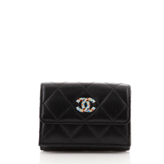 Chanel Egypt CC Trifold Wallet Quilted Lambskin