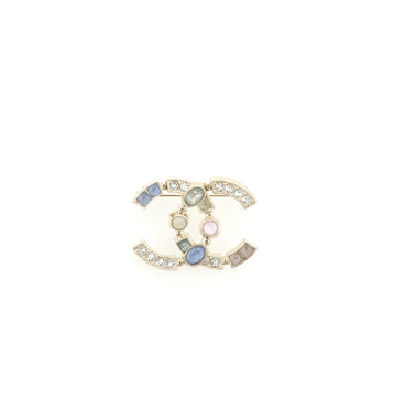 Chanel CC Brooch Metal with Gripoix and Crystal